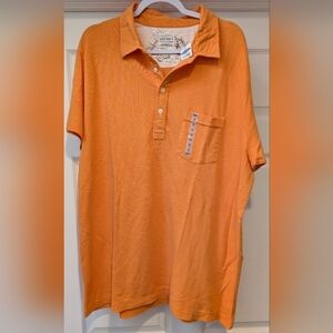 Old Navy NWT Men's Orange Short Sleeve Vintage Polo Shirt Size XXL 100% Cotton